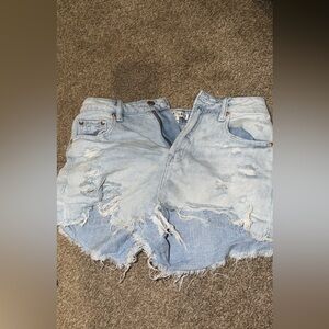 Signature8 Light Blue Distressed Denim Jean Shorts